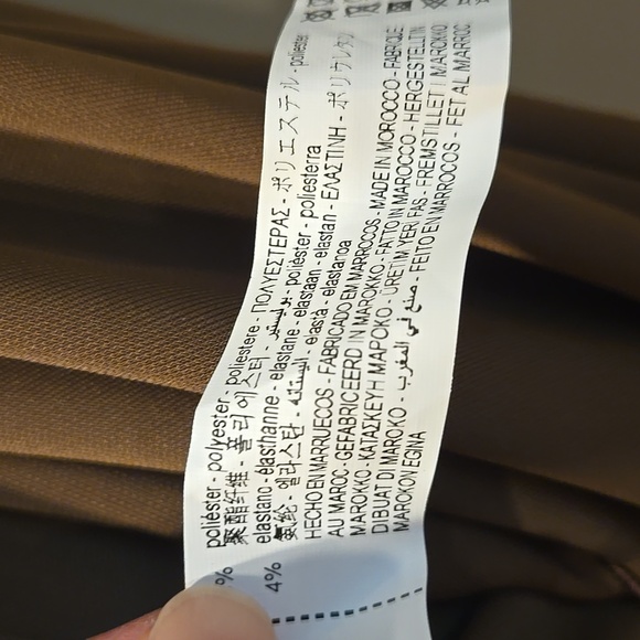 ZARA Brown Draped Asymmetrical Top SMALL - Picture 4 of 8